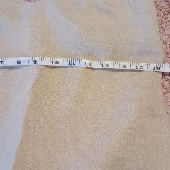 RACHEL ZOE Oxford Tan Linen Strappy Side Slit Midi Dress - Picture 10 of 12